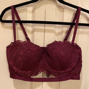 VICTORIA SECRET BURGUNDY LACE BRA